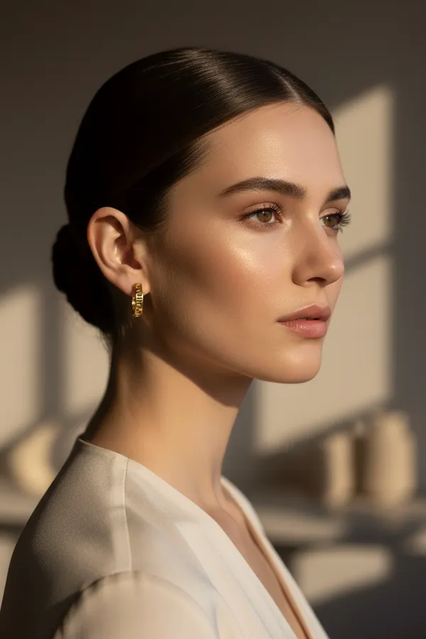 925_Silver_Roman_Numeral_Hoop_Earrings_Gold_Polished